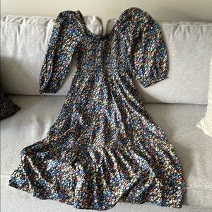 GAP Floral Ruffled Tiered Sundress with Bishop Sleeves